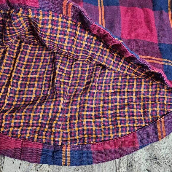 Soft Surroundings Ellesmere Double Flannel Long Sleeve Button Medium Crochet Top - Picture 11 of 14